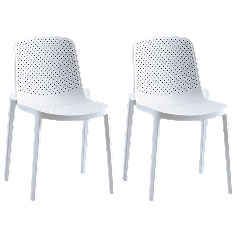 Home Contemporary Side Chair Solid Back Plastic Stackable Dining Room Chair White 2 Piece Set Clearhalo ' kitchen&dining_furn' 'Dining Chairs' 'Dining Tables & Seating' 'dining_chair' 'furn' 'furn_dining_chair' 'Furniture' 'furniture_dining_chair' 'Kitchen & Dining Furniture' 'kitchen' 3482732