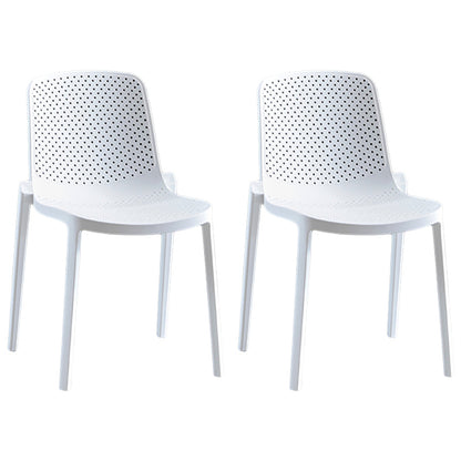 Home Contemporary Side Chair Solid Back Plastic Stackable Dining Room Chair White 2 Piece Set Clearhalo ' kitchen&dining_furn' 'Dining Chairs' 'Dining Tables & Seating' 'dining_chair' 'furn' 'furn_dining_chair' 'Furniture' 'furniture_dining_chair' 'Kitchen & Dining Furniture' 'kitchen' 3482732