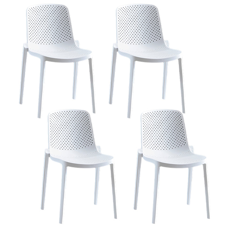 Home Contemporary Side Chair Solid Back Plastic Stackable Dining Room Chair White 4 Piece Set Clearhalo ' kitchen&dining_furn' 'Dining Chairs' 'Dining Tables & Seating' 'dining_chair' 'furn' 'furn_dining_chair' 'Furniture' 'furniture_dining_chair' 'Kitchen & Dining Furniture' 'kitchen' 3482733