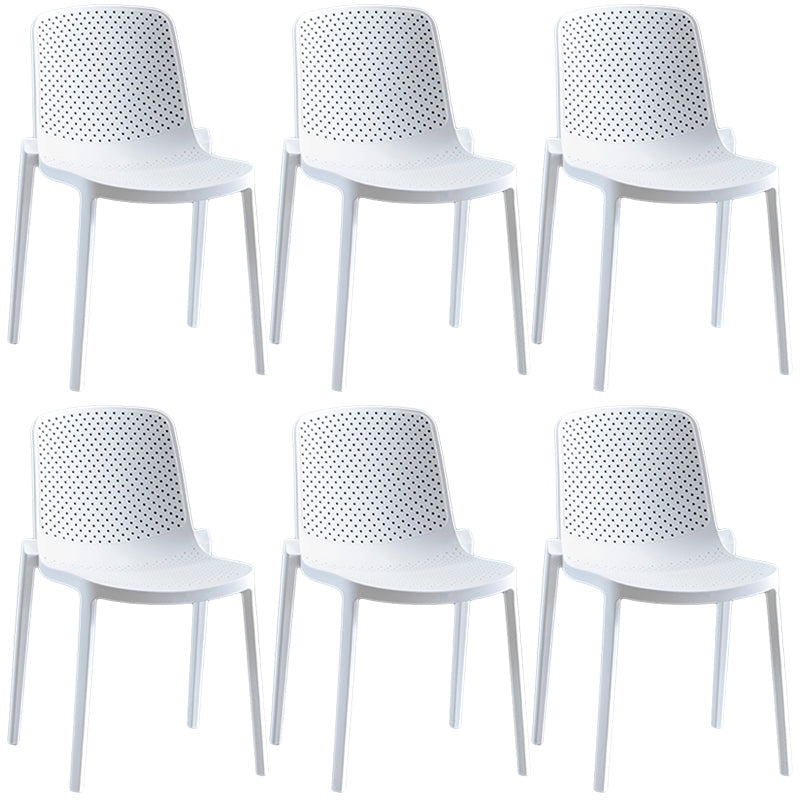 Home Contemporary Side Chair Solid Back Plastic Stackable Dining Room Chair White 6 Piece Set Clearhalo ' kitchen&dining_furn' 'Dining Chairs' 'Dining Tables & Seating' 'dining_chair' 'furn' 'furn_dining_chair' 'Furniture' 'furniture_dining_chair' 'Kitchen & Dining Furniture' 'kitchen' 3482735