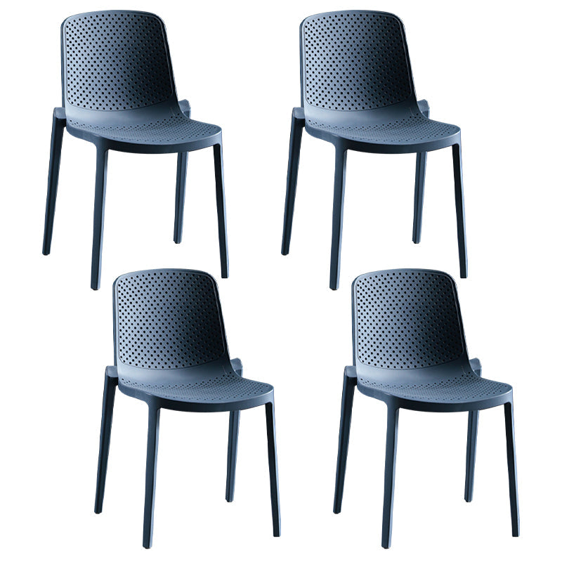 Home Contemporary Side Chair Solid Back Plastic Stackable Dining Room Chair Blue 4 Piece Set Clearhalo ' kitchen&dining_furn' 'Dining Chairs' 'Dining Tables & Seating' 'dining_chair' 'furn' 'furn_dining_chair' 'Furniture' 'furniture_dining_chair' 'Kitchen & Dining Furniture' 'kitchen' 3482757