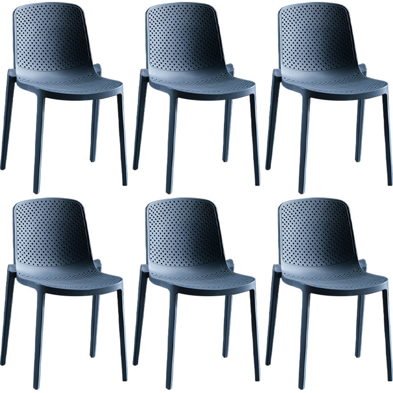 Home Contemporary Side Chair Solid Back Plastic Stackable Dining Room Chair Blue 6 Piece Set Clearhalo ' kitchen&dining_furn' 'Dining Chairs' 'Dining Tables & Seating' 'dining_chair' 'furn' 'furn_dining_chair' 'Furniture' 'furniture_dining_chair' 'Kitchen & Dining Furniture' 'kitchen' 3482758