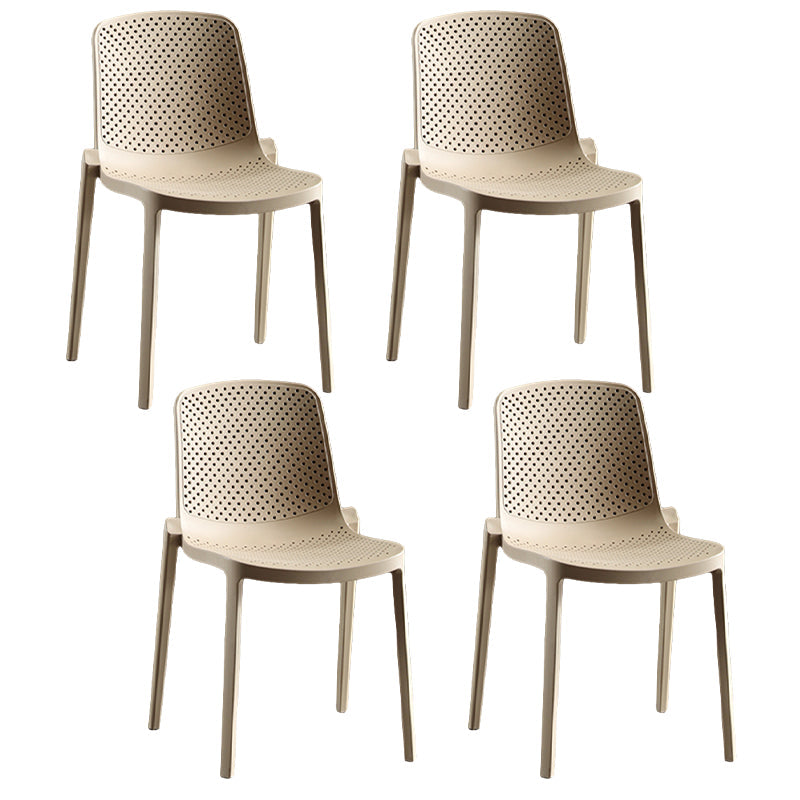 Home Contemporary Side Chair Solid Back Plastic Stackable Dining Room Chair Camel 4 Piece Set Clearhalo ' kitchen&dining_furn' 'Dining Chairs' 'Dining Tables & Seating' 'dining_chair' 'furn' 'furn_dining_chair' 'Furniture' 'furniture_dining_chair' 'Kitchen & Dining Furniture' 'kitchen' 3482760