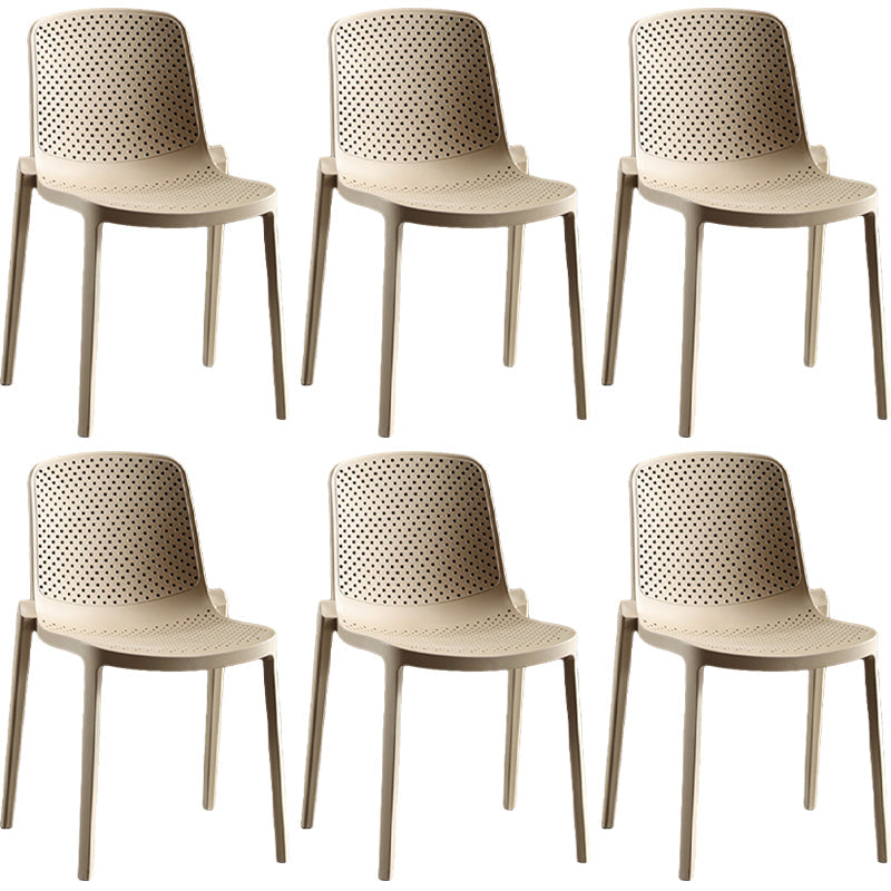 Home Contemporary Side Chair Solid Back Plastic Stackable Dining Room Chair Camel 6 Piece Set Clearhalo ' kitchen&dining_furn' 'Dining Chairs' 'Dining Tables & Seating' 'dining_chair' 'furn' 'furn_dining_chair' 'Furniture' 'furniture_dining_chair' 'Kitchen & Dining Furniture' 'kitchen' 3482761