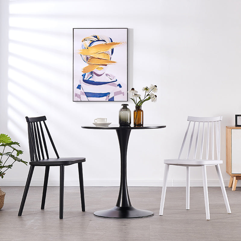 Scandinavian Plastic Chair 30"H Slat Back Side Chair Bedroom Dining Chair Clearhalo ' kitchen&dining_furn' 'Dining Chairs' 'Dining Tables & Seating' 'dining_chair' 'furn' 'furn_dining_chair' 'Furniture' 'furniture_dining_chair' 'Kitchen & Dining Furniture' 'kitchen' 3482764