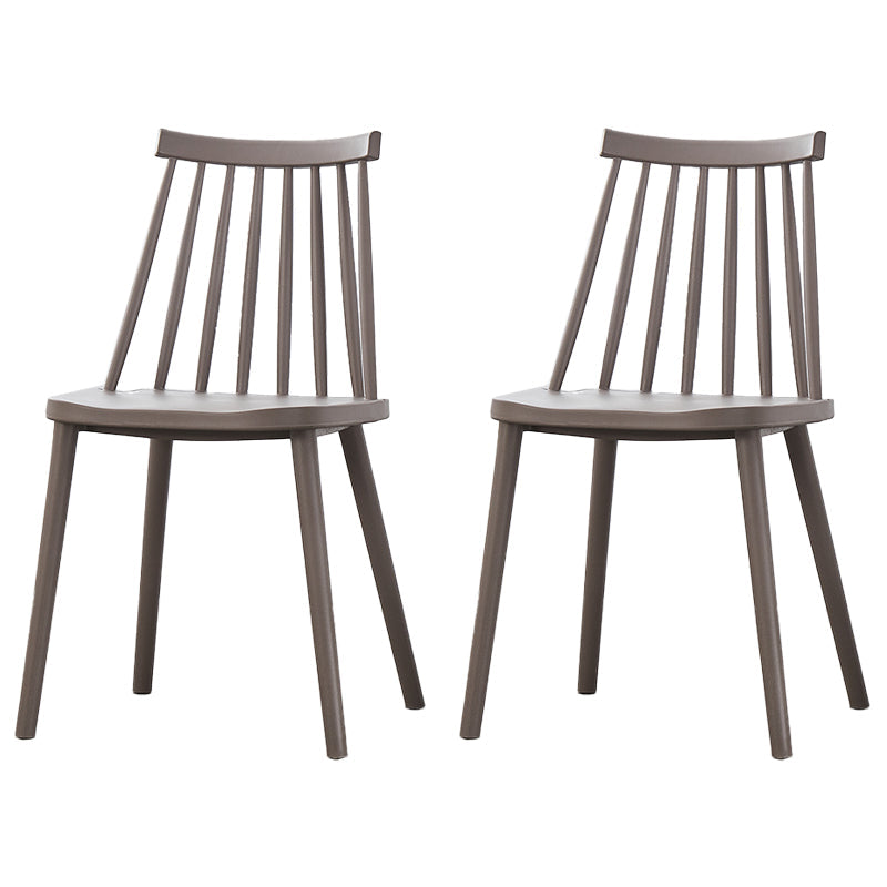 Scandinavian Plastic Chair 30"H Slat Back Side Chair Bedroom Dining Chair Grey 2 Piece Set Clearhalo ' kitchen&dining_furn' 'Dining Chairs' 'Dining Tables & Seating' 'dining_chair' 'furn' 'furn_dining_chair' 'Furniture' 'furniture_dining_chair' 'Kitchen & Dining Furniture' 'kitchen' 3482765
