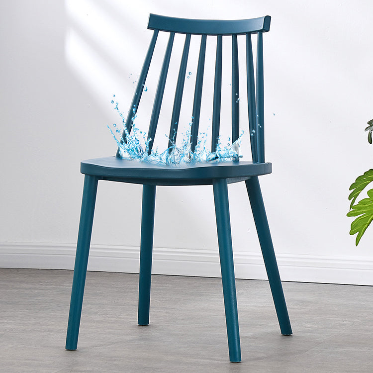 Scandinavian Plastic Chair 30"H Slat Back Side Chair Bedroom Dining Chair Clearhalo ' kitchen&dining_furn' 'Dining Chairs' 'Dining Tables & Seating' 'dining_chair' 'furn' 'furn_dining_chair' 'Furniture' 'furniture_dining_chair' 'Kitchen & Dining Furniture' 'kitchen' 3482769