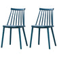 Scandinavian Plastic Chair 30"H Slat Back Side Chair Bedroom Dining Chair Peacock Blue 2 Piece Set Clearhalo ' kitchen&dining_furn' 'Dining Chairs' 'Dining Tables & Seating' 'dining_chair' 'furn' 'furn_dining_chair' 'Furniture' 'furniture_dining_chair' 'Kitchen & Dining Furniture' 'kitchen' 3482777