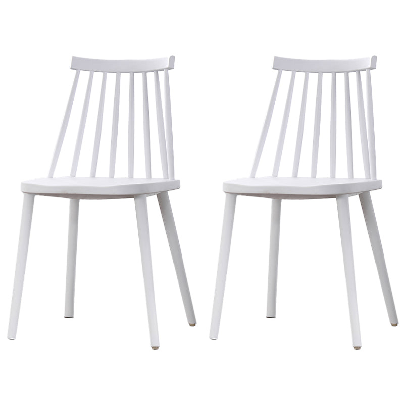 Scandinavian Plastic Chair 30"H Slat Back Side Chair Bedroom Dining Chair White 2 Piece Set Clearhalo ' kitchen&dining_furn' 'Dining Chairs' 'Dining Tables & Seating' 'dining_chair' 'furn' 'furn_dining_chair' 'Furniture' 'furniture_dining_chair' 'Kitchen & Dining Furniture' 'kitchen' 3482785