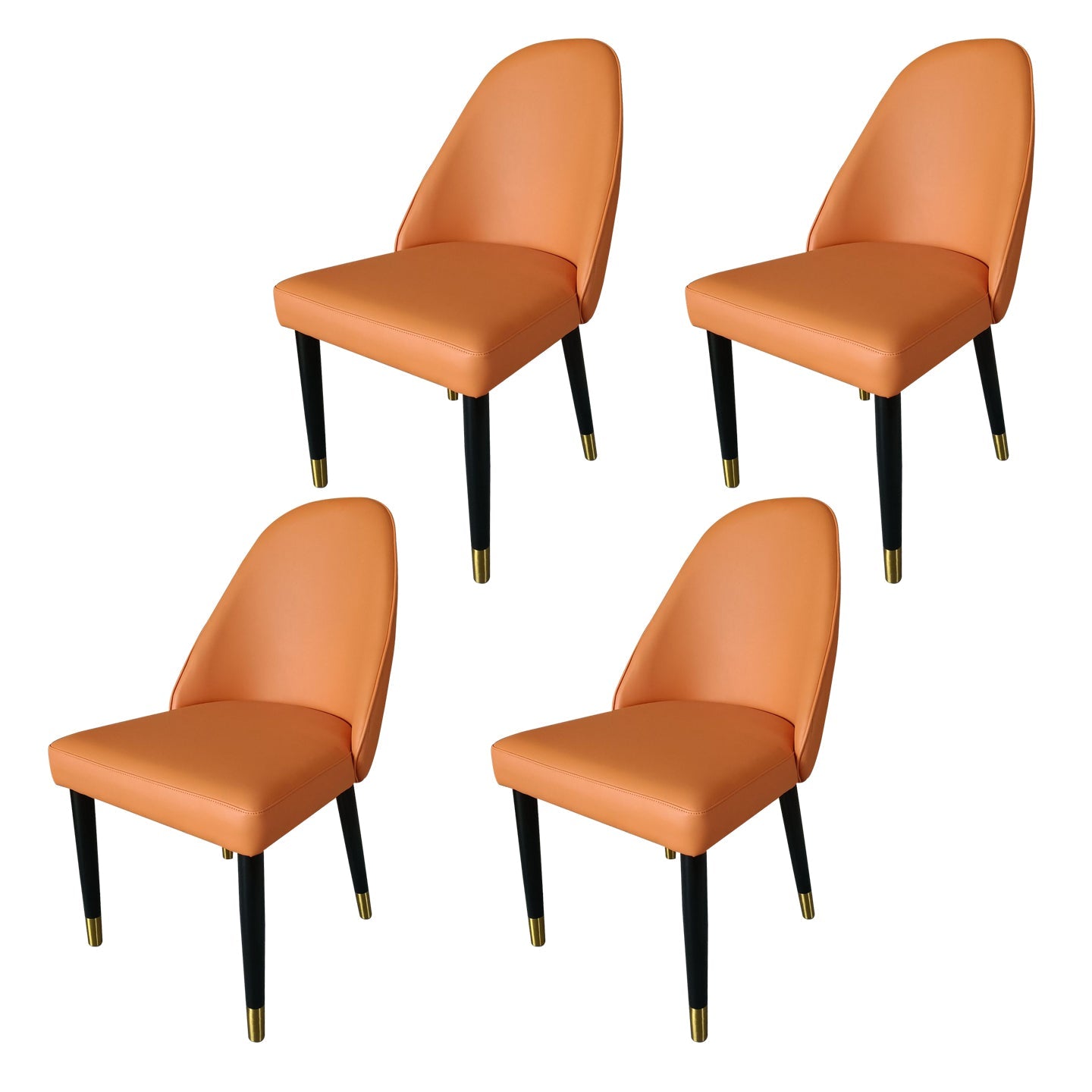Nordic Style Sponge Dining Chair Upholstered Side Chairs for Restaurant Orange 4 Piece Set Clearhalo ' kitchen&dining_furn' 'Dining Chairs' 'Dining Tables & Seating' 'dining_chair' 'furn' 'furn_dining_chair' 'Furniture' 'furniture_dining_chair' 'Kitchen & Dining Furniture' 'kitchen' 3482810
