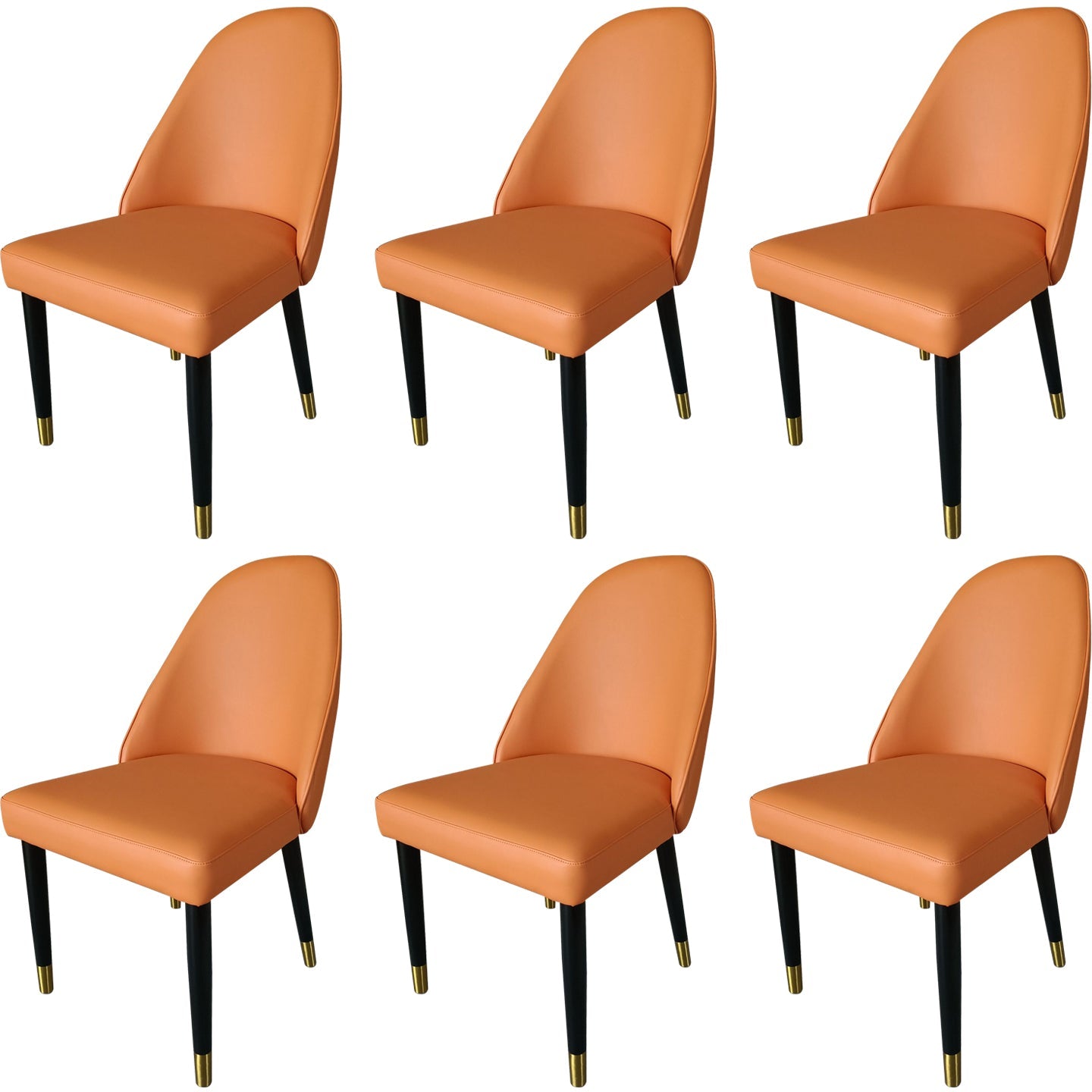 Nordic Style Sponge Dining Chair Upholstered Side Chairs for Restaurant Orange 6 Piece Set Clearhalo ' kitchen&dining_furn' 'Dining Chairs' 'Dining Tables & Seating' 'dining_chair' 'furn' 'furn_dining_chair' 'Furniture' 'furniture_dining_chair' 'Kitchen & Dining Furniture' 'kitchen' 3482812