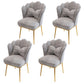 Glam Dining Room Chair 21'' Wide Solid Back Chair with 4 Metal Legs for Home Grey 4 Piece Set Brass Gold Clearhalo ' kitchen&dining_furn' 'Dining Chairs' 'Dining Tables & Seating' 'dining_chair' 'furn' 'furn_dining_chair' 'Furniture' 'furniture_dining_chair' 'Kitchen & Dining Furniture' 'kitchen' 3482819