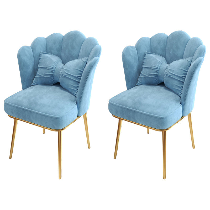 Glam Dining Room Chair 21'' Wide Solid Back Chair with 4 Metal Legs for Home Blue 2 Piece Set Brass Gold Clearhalo ' kitchen&dining_furn' 'Dining Chairs' 'Dining Tables & Seating' 'dining_chair' 'furn' 'furn_dining_chair' 'Furniture' 'furniture_dining_chair' 'Kitchen & Dining Furniture' 'kitchen' 3482830