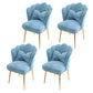 Glam Dining Room Chair 21'' Wide Solid Back Chair with 4 Metal Legs for Home Blue 4 Piece Set Brass Gold Clearhalo ' kitchen&dining_furn' 'Dining Chairs' 'Dining Tables & Seating' 'dining_chair' 'furn' 'furn_dining_chair' 'Furniture' 'furniture_dining_chair' 'Kitchen & Dining Furniture' 'kitchen' 3482831