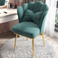 Glam Dining Room Chair 21'' Wide Solid Back Chair with 4 Metal Legs for Home Blackish Green 1 Piece Brass Gold Clearhalo ' kitchen&dining_furn' 'Dining Chairs' 'Dining Tables & Seating' 'dining_chair' 'furn' 'furn_dining_chair' 'Furniture' 'furniture_dining_chair' 'Kitchen & Dining Furniture' 'kitchen' 3482833