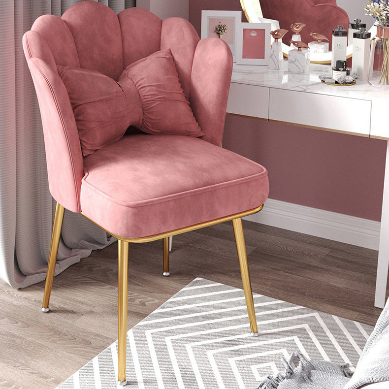Glam Dining Room Chair 21'' Wide Solid Back Chair with 4 Metal Legs for Home Clearhalo ' kitchen&dining_furn' 'Dining Chairs' 'Dining Tables & Seating' 'dining_chair' 'furn' 'furn_dining_chair' 'Furniture' 'furniture_dining_chair' 'Kitchen & Dining Furniture' 'kitchen' 3482835