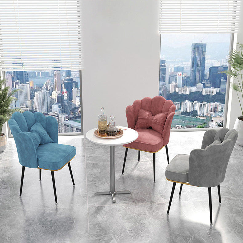 Glam Dining Room Chair 21'' Wide Solid Back Chair with 4 Metal Legs for Home Clearhalo ' kitchen&dining_furn' 'Dining Chairs' 'Dining Tables & Seating' 'dining_chair' 'furn' 'furn_dining_chair' 'Furniture' 'furniture_dining_chair' 'Kitchen & Dining Furniture' 'kitchen' 3482837