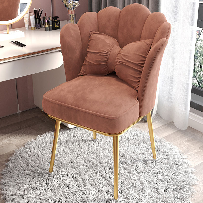 Glam Dining Room Chair 21'' Wide Solid Back Chair with 4 Metal Legs for Home Cameo Brown 1 Piece Brass Gold Clearhalo ' kitchen&dining_furn' 'Dining Chairs' 'Dining Tables & Seating' 'dining_chair' 'furn' 'furn_dining_chair' 'Furniture' 'furniture_dining_chair' 'Kitchen & Dining Furniture' 'kitchen' 3482839