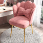 Glam Dining Room Chair 21'' Wide Solid Back Chair with 4 Metal Legs for Home Pink 1 Piece Brass Gold Clearhalo ' kitchen&dining_furn' 'Dining Chairs' 'Dining Tables & Seating' 'dining_chair' 'furn' 'furn_dining_chair' 'Furniture' 'furniture_dining_chair' 'Kitchen & Dining Furniture' 'kitchen' 3482844