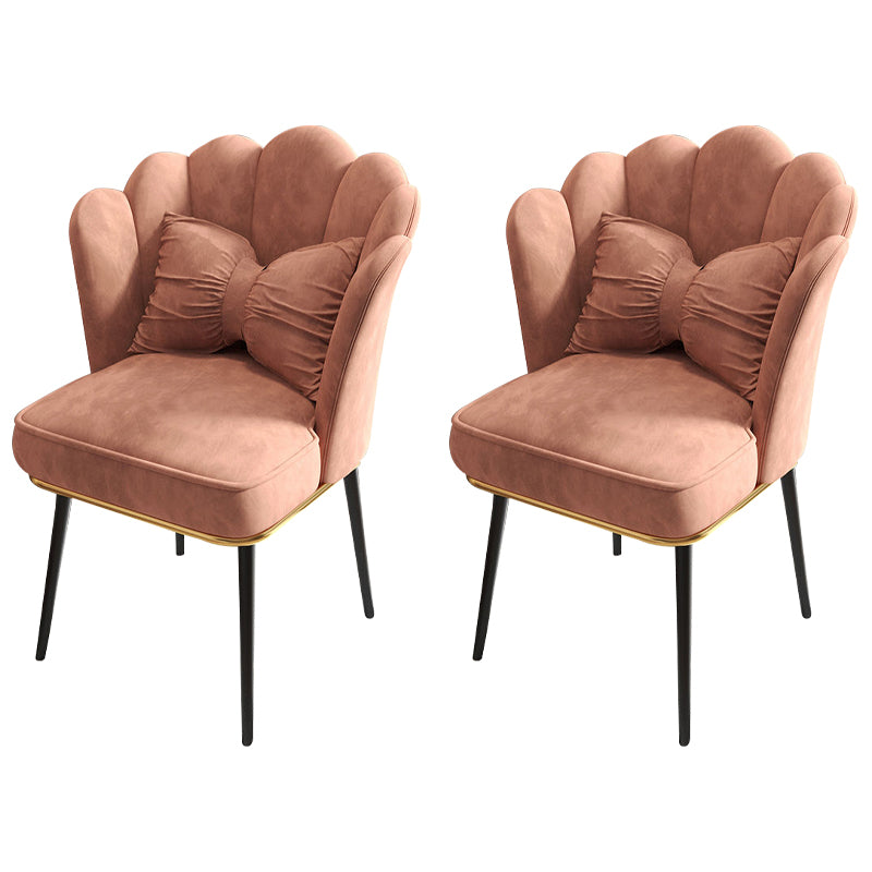 Glam Dining Room Chair 21'' Wide Solid Back Chair with 4 Metal Legs for Home Cameo Brown 2 Piece Set Black Clearhalo ' kitchen&dining_furn' 'Dining Chairs' 'Dining Tables & Seating' 'dining_chair' 'furn' 'furn_dining_chair' 'Furniture' 'furniture_dining_chair' 'Kitchen & Dining Furniture' 'kitchen' 3482851