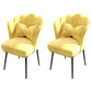 Glam Dining Room Chair 21'' Wide Solid Back Chair with 4 Metal Legs for Home Yellow 2 Piece Set Black Clearhalo ' kitchen&dining_furn' 'Dining Chairs' 'Dining Tables & Seating' 'dining_chair' 'furn' 'furn_dining_chair' 'Furniture' 'furniture_dining_chair' 'Kitchen & Dining Furniture' 'kitchen' 3482854