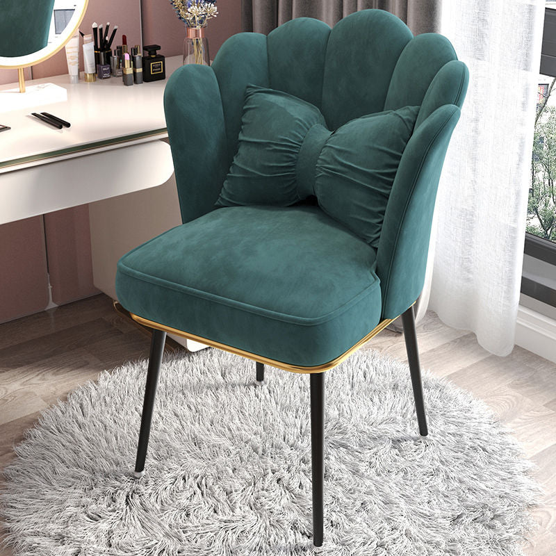Glam Dining Room Chair 21'' Wide Solid Back Chair with 4 Metal Legs for Home Blackish Green 1 Piece Black Clearhalo ' kitchen&dining_furn' 'Dining Chairs' 'Dining Tables & Seating' 'dining_chair' 'furn' 'furn_dining_chair' 'Furniture' 'furniture_dining_chair' 'Kitchen & Dining Furniture' 'kitchen' 3482859