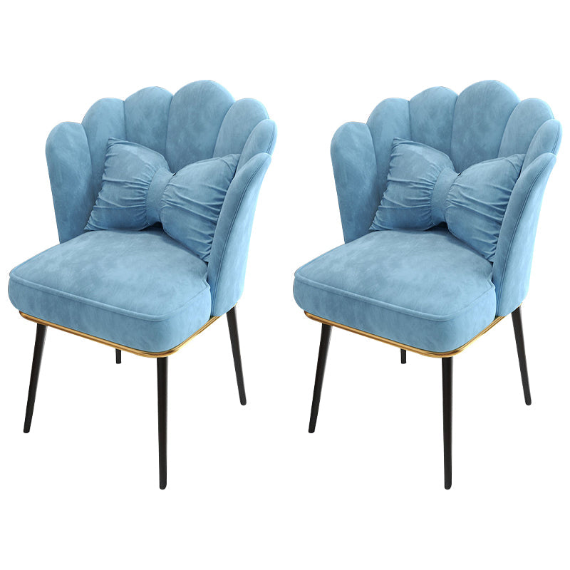 Glam Dining Room Chair 21'' Wide Solid Back Chair with 4 Metal Legs for Home Blue 2 Piece Set Black Clearhalo ' kitchen&dining_furn' 'Dining Chairs' 'Dining Tables & Seating' 'dining_chair' 'furn' 'furn_dining_chair' 'Furniture' 'furniture_dining_chair' 'Kitchen & Dining Furniture' 'kitchen' 3482863