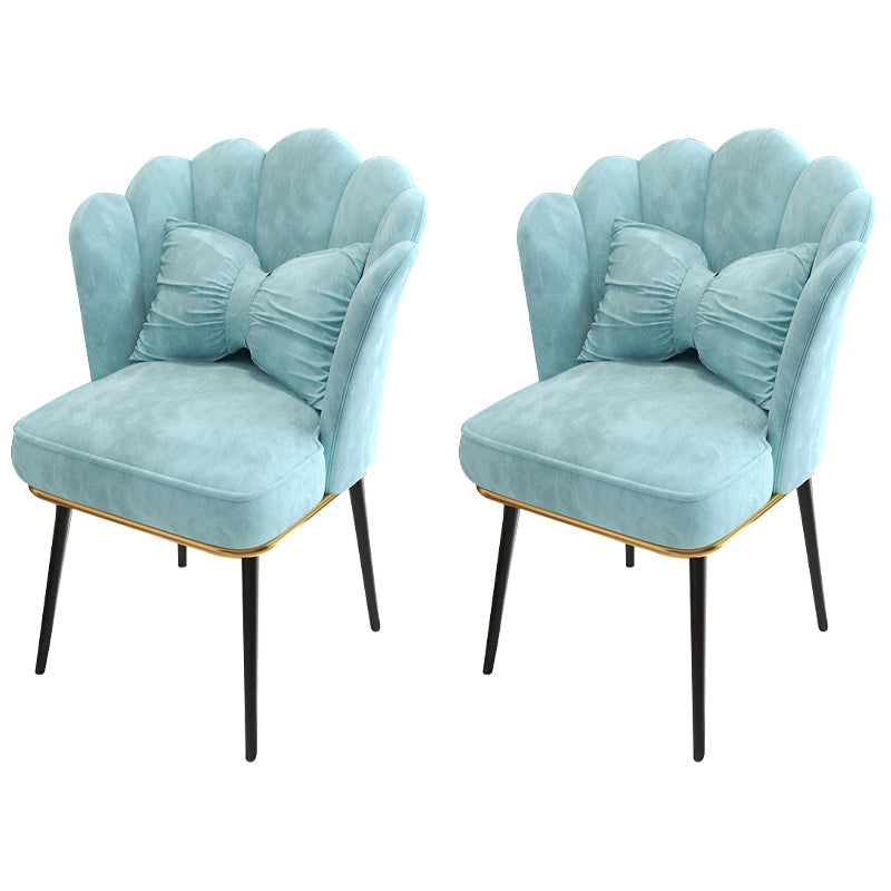 Glam Dining Room Chair 21'' Wide Solid Back Chair with 4 Metal Legs for Home Lake Blue 2 Piece Set Black Clearhalo ' kitchen&dining_furn' 'Dining Chairs' 'Dining Tables & Seating' 'dining_chair' 'furn' 'furn_dining_chair' 'Furniture' 'furniture_dining_chair' 'Kitchen & Dining Furniture' 'kitchen' 3482866
