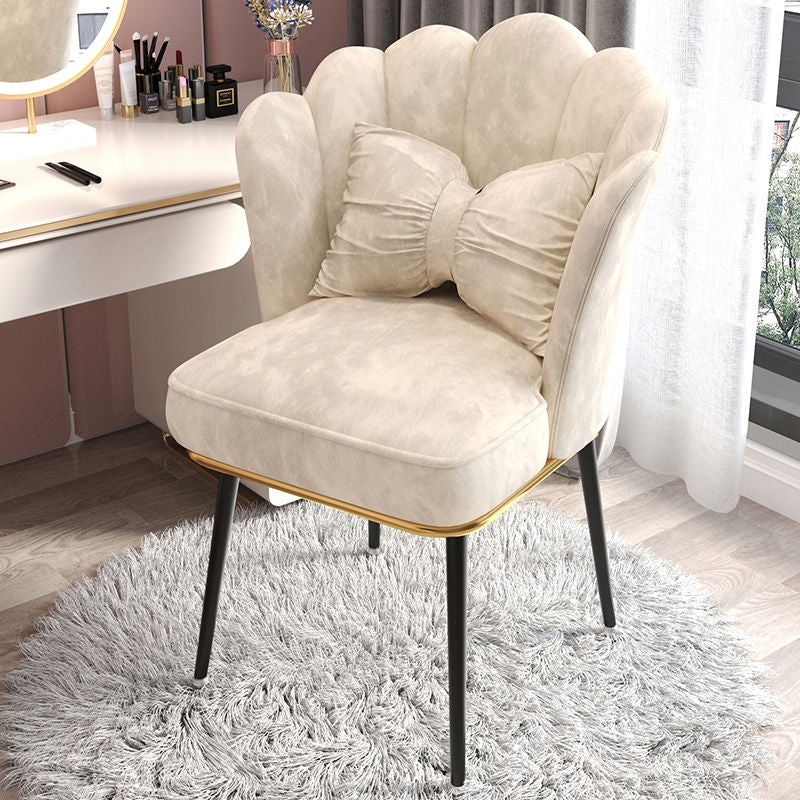 Glam Dining Room Chair 21'' Wide Solid Back Chair with 4 Metal Legs for Home Off-White 1 Piece Black Clearhalo ' kitchen&dining_furn' 'Dining Chairs' 'Dining Tables & Seating' 'dining_chair' 'furn' 'furn_dining_chair' 'Furniture' 'furniture_dining_chair' 'Kitchen & Dining Furniture' 'kitchen' 3482868