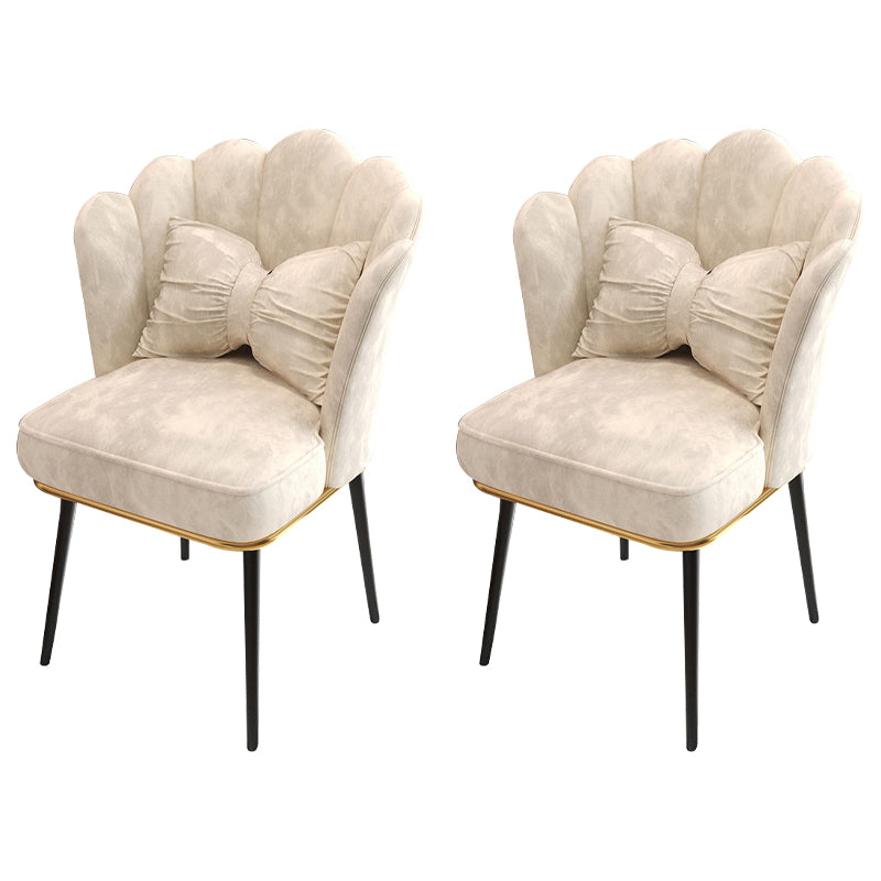 Glam Dining Room Chair 21'' Wide Solid Back Chair with 4 Metal Legs for Home Off-White 2 Piece Set Black Clearhalo ' kitchen&dining_furn' 'Dining Chairs' 'Dining Tables & Seating' 'dining_chair' 'furn' 'furn_dining_chair' 'Furniture' 'furniture_dining_chair' 'Kitchen & Dining Furniture' 'kitchen' 3482869