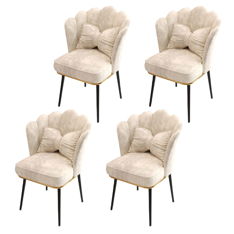 Glam Dining Room Chair 21'' Wide Solid Back Chair with 4 Metal Legs for Home Off-White 4 Piece Set Black Clearhalo ' kitchen&dining_furn' 'Dining Chairs' 'Dining Tables & Seating' 'dining_chair' 'furn' 'furn_dining_chair' 'Furniture' 'furniture_dining_chair' 'Kitchen & Dining Furniture' 'kitchen' 3482870