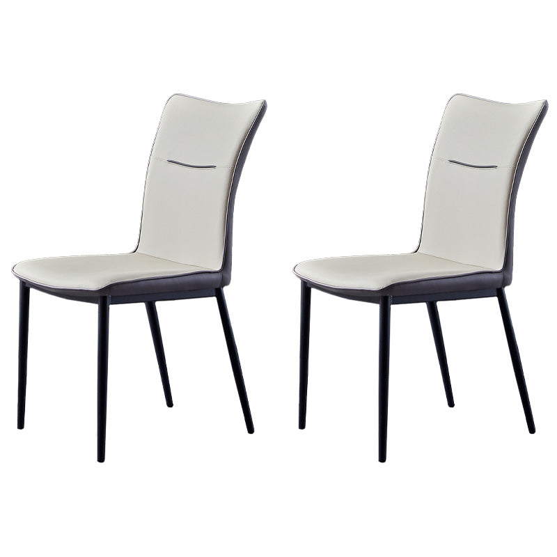 Metal Scandinavian Home Side Chair Solid Back 17.7'' Wide Dining Chair with Black Legs Light Gray 2 Piece Set Clearhalo ' kitchen&dining_furn' 'Dining Chairs' 'Dining Tables & Seating' 'dining_chair' 'furn' 'furn_dining_chair' 'Furniture' 'furniture_dining_chair' 'Kitchen & Dining Furniture' 'kitchen' 3482881