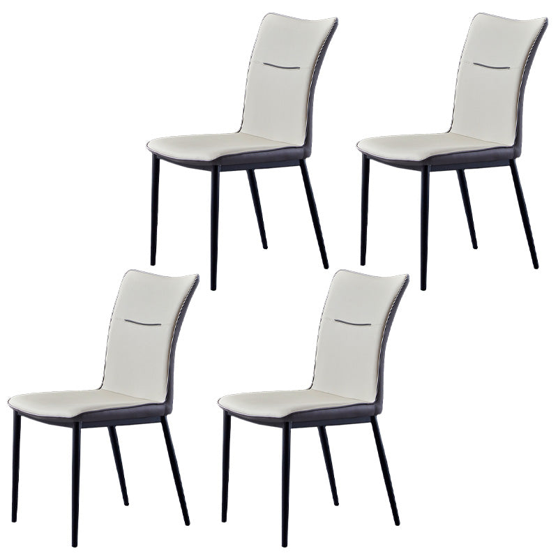 Metal Scandinavian Home Side Chair Solid Back 17.7'' Wide Dining Chair with Black Legs Light Gray 4 Piece Set Clearhalo ' kitchen&dining_furn' 'Dining Chairs' 'Dining Tables & Seating' 'dining_chair' 'furn' 'furn_dining_chair' 'Furniture' 'furniture_dining_chair' 'Kitchen & Dining Furniture' 'kitchen' 3482882