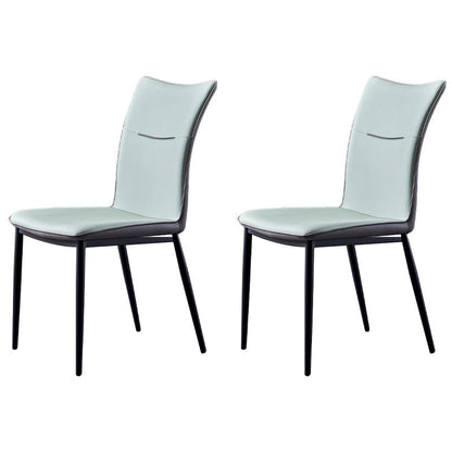 Metal Scandinavian Home Side Chair Solid Back 17.7'' Wide Dining Chair with Black Legs Light Green 2 Piece Set Clearhalo ' kitchen&dining_furn' 'Dining Chairs' 'Dining Tables & Seating' 'dining_chair' 'furn' 'furn_dining_chair' 'Furniture' 'furniture_dining_chair' 'Kitchen & Dining Furniture' 'kitchen' 3482892