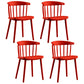 Contemporary Style Windsor Back Side Chair Plastic Dining Chair for Home Red 4 Piece Set Clearhalo ' kitchen&dining_furn' 'Dining Chairs' 'Dining Tables & Seating' 'dining_chair' 'furn' 'furn_dining_chair' 'Furniture' 'furniture_dining_chair' 'Kitchen & Dining Furniture' 'kitchen' 3482945