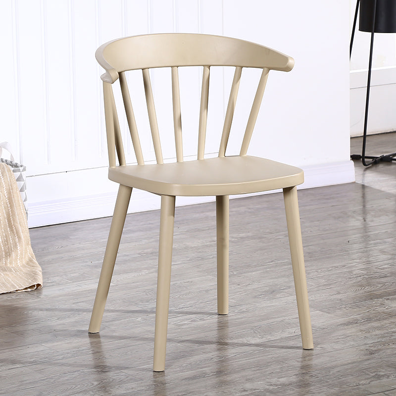 Contemporary Style Windsor Back Side Chair Plastic Dining Chair for Home Brown 1 Piece Clearhalo ' kitchen&dining_furn' 'Dining Chairs' 'Dining Tables & Seating' 'dining_chair' 'furn' 'furn_dining_chair' 'Furniture' 'furniture_dining_chair' 'Kitchen & Dining Furniture' 'kitchen' 3482948