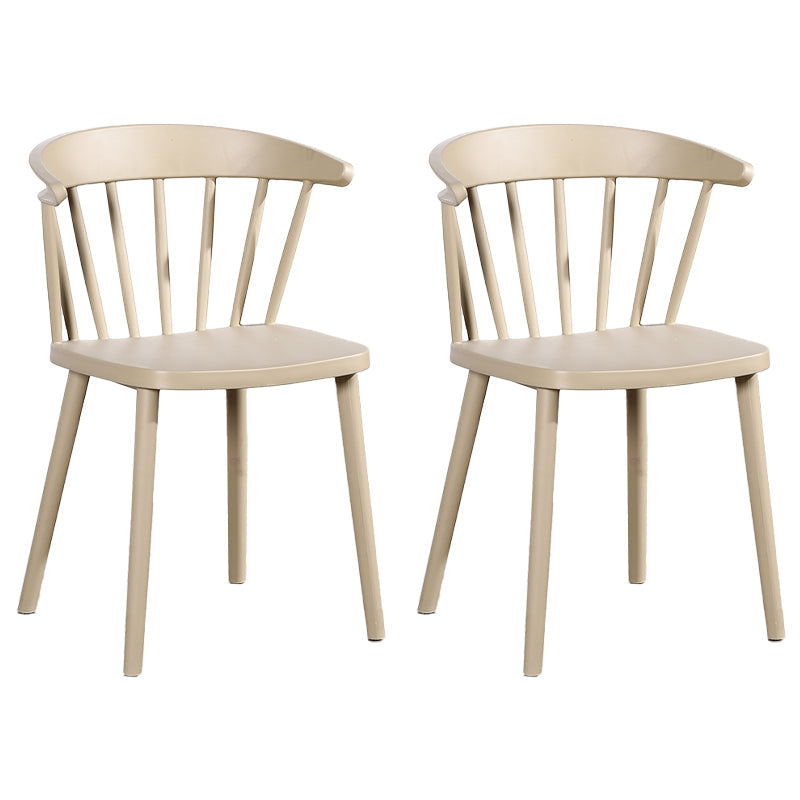 Contemporary Style Windsor Back Side Chair Plastic Dining Chair for Home Brown 2 Piece Set Clearhalo ' kitchen&dining_furn' 'Dining Chairs' 'Dining Tables & Seating' 'dining_chair' 'furn' 'furn_dining_chair' 'Furniture' 'furniture_dining_chair' 'Kitchen & Dining Furniture' 'kitchen' 3482949