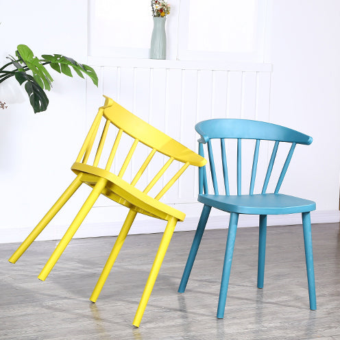 Contemporary Style Windsor Back Side Chair Plastic Dining Chair for Home Clearhalo ' kitchen&dining_furn' 'Dining Chairs' 'Dining Tables & Seating' 'dining_chair' 'furn' 'furn_dining_chair' 'Furniture' 'furniture_dining_chair' 'Kitchen & Dining Furniture' 'kitchen' 3482955