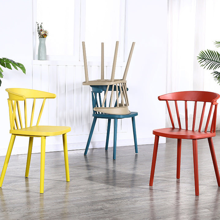 Contemporary Style Windsor Back Side Chair Plastic Dining Chair for Home Clearhalo ' kitchen&dining_furn' 'Dining Chairs' 'Dining Tables & Seating' 'dining_chair' 'furn' 'furn_dining_chair' 'Furniture' 'furniture_dining_chair' 'Kitchen & Dining Furniture' 'kitchen' 3482957