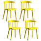 Contemporary Style Windsor Back Side Chair Plastic Dining Chair for Home Lemon Yellow 4 Piece Set Clearhalo ' kitchen&dining_furn' 'Dining Chairs' 'Dining Tables & Seating' 'dining_chair' 'furn' 'furn_dining_chair' 'Furniture' 'furniture_dining_chair' 'Kitchen & Dining Furniture' 'kitchen' 3482958