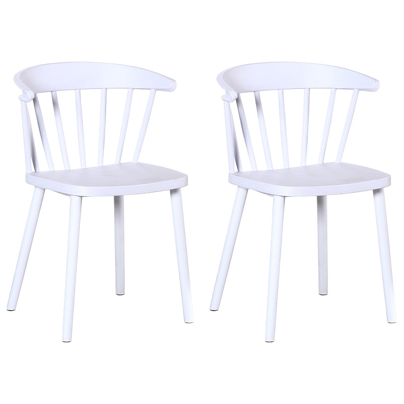 Contemporary Style Windsor Back Side Chair Plastic Dining Chair for Home White 2 Piece Set Clearhalo ' kitchen&dining_furn' 'Dining Chairs' 'Dining Tables & Seating' 'dining_chair' 'furn' 'furn_dining_chair' 'Furniture' 'furniture_dining_chair' 'Kitchen & Dining Furniture' 'kitchen' 3482962