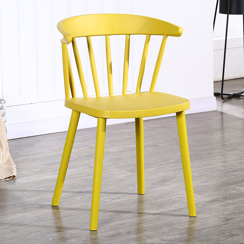 Contemporary Style Windsor Back Side Chair Plastic Dining Chair for Home Light Yellow 1 Piece Clearhalo ' kitchen&dining_furn' 'Dining Chairs' 'Dining Tables & Seating' 'dining_chair' 'furn' 'furn_dining_chair' 'Furniture' 'furniture_dining_chair' 'Kitchen & Dining Furniture' 'kitchen' 3482965