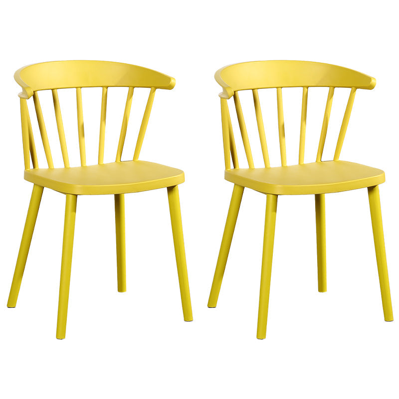 Contemporary Style Windsor Back Side Chair Plastic Dining Chair for Home Light Yellow 2 Piece Set Clearhalo ' kitchen&dining_furn' 'Dining Chairs' 'Dining Tables & Seating' 'dining_chair' 'furn' 'furn_dining_chair' 'Furniture' 'furniture_dining_chair' 'Kitchen & Dining Furniture' 'kitchen' 3482966