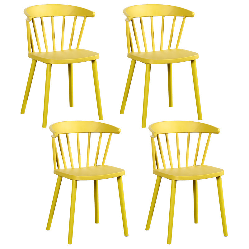 Contemporary Style Windsor Back Side Chair Plastic Dining Chair for Home Light Yellow 4 Piece Set Clearhalo ' kitchen&dining_furn' 'Dining Chairs' 'Dining Tables & Seating' 'dining_chair' 'furn' 'furn_dining_chair' 'Furniture' 'furniture_dining_chair' 'Kitchen & Dining Furniture' 'kitchen' 3482967