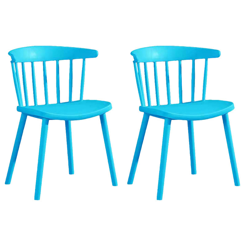 Contemporary Style Windsor Back Side Chair Plastic Dining Chair for Home Blue 2 Piece Set Clearhalo ' kitchen&dining_furn' 'Dining Chairs' 'Dining Tables & Seating' 'dining_chair' 'furn' 'furn_dining_chair' 'Furniture' 'furniture_dining_chair' 'Kitchen & Dining Furniture' 'kitchen' 3482969