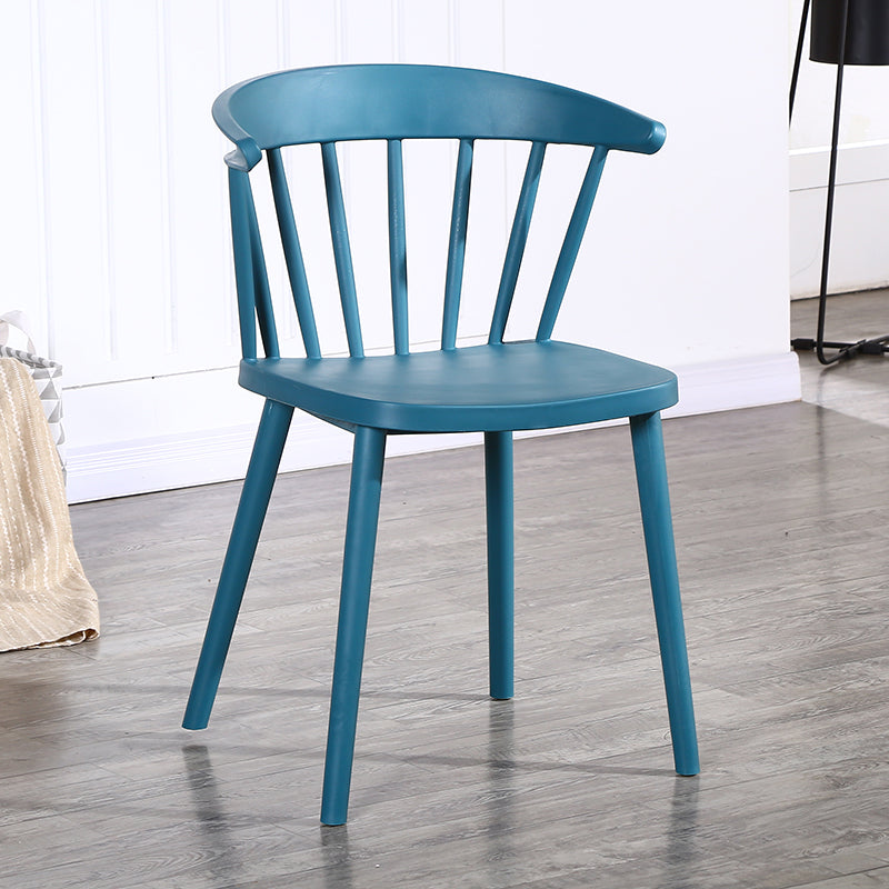 Contemporary Style Windsor Back Side Chair Plastic Dining Chair for Home Sky Blue 1 Piece Clearhalo ' kitchen&dining_furn' 'Dining Chairs' 'Dining Tables & Seating' 'dining_chair' 'furn' 'furn_dining_chair' 'Furniture' 'furniture_dining_chair' 'Kitchen & Dining Furniture' 'kitchen' 3482971