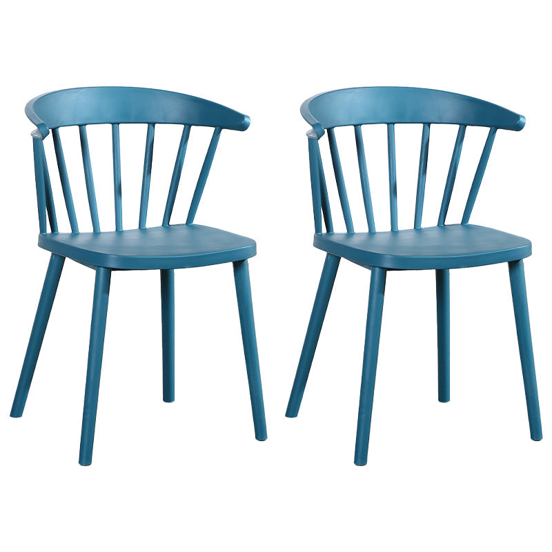 Contemporary Style Windsor Back Side Chair Plastic Dining Chair for Home Sky Blue 2 Piece Set Clearhalo ' kitchen&dining_furn' 'Dining Chairs' 'Dining Tables & Seating' 'dining_chair' 'furn' 'furn_dining_chair' 'Furniture' 'furniture_dining_chair' 'Kitchen & Dining Furniture' 'kitchen' 3482972