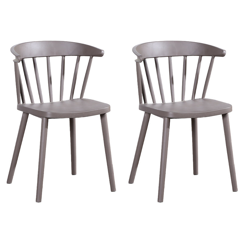 Contemporary Style Windsor Back Side Chair Plastic Dining Chair for Home Grey 2 Piece Set Clearhalo ' kitchen&dining_furn' 'Dining Chairs' 'Dining Tables & Seating' 'dining_chair' 'furn' 'furn_dining_chair' 'Furniture' 'furniture_dining_chair' 'Kitchen & Dining Furniture' 'kitchen' 3482975