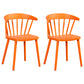 Contemporary Style Windsor Back Side Chair Plastic Dining Chair for Home Orange 2 Piece Set Clearhalo ' kitchen&dining_furn' 'Dining Chairs' 'Dining Tables & Seating' 'dining_chair' 'furn' 'furn_dining_chair' 'Furniture' 'furniture_dining_chair' 'Kitchen & Dining Furniture' 'kitchen' 3482978