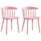 Contemporary Style Windsor Back Side Chair Plastic Dining Chair for Home Pink 2 Piece Set Clearhalo ' kitchen&dining_furn' 'Dining Chairs' 'Dining Tables & Seating' 'dining_chair' 'furn' 'furn_dining_chair' 'Furniture' 'furniture_dining_chair' 'Kitchen & Dining Furniture' 'kitchen' 3482981